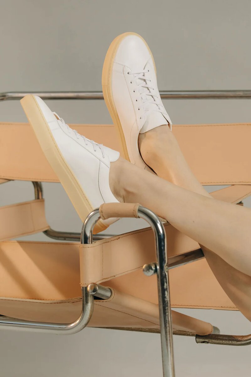 White leather Low-top Sneakers Capri In Light