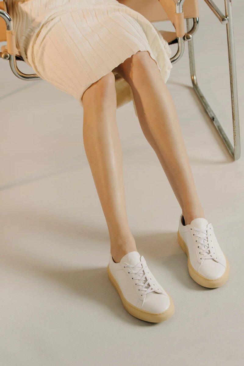 White leather Low-top Sneakers Capri In Light