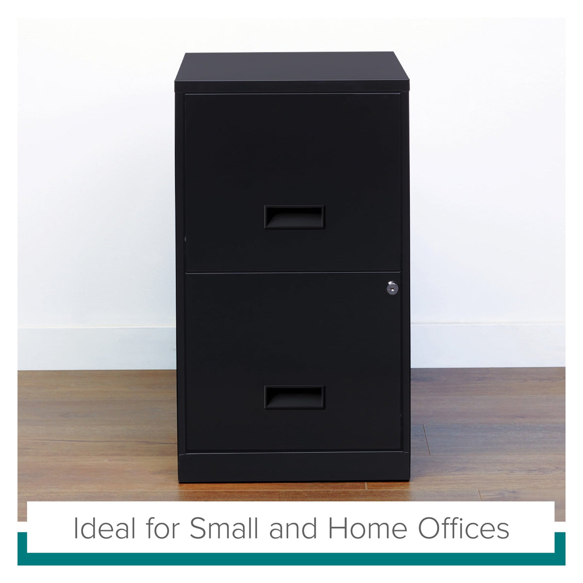 Space Solutions 18" Deep 2 Drawer Letter Width Vertical File Cabinet, Black