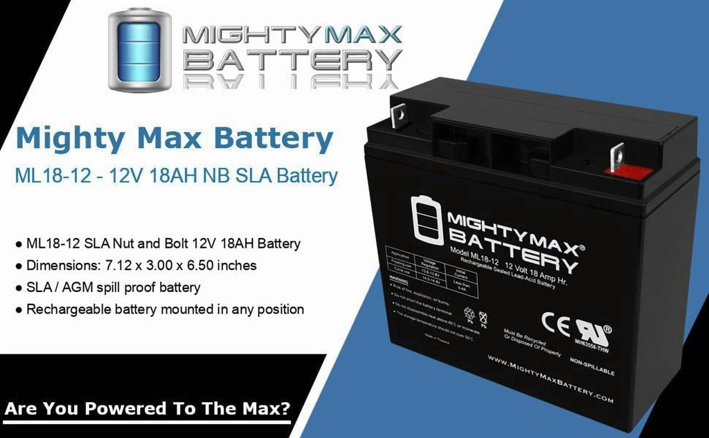 ML18-12 - 12V 18AH CB19-12 SLA AGM Rechargeable Deep Cycle Replacement Battery