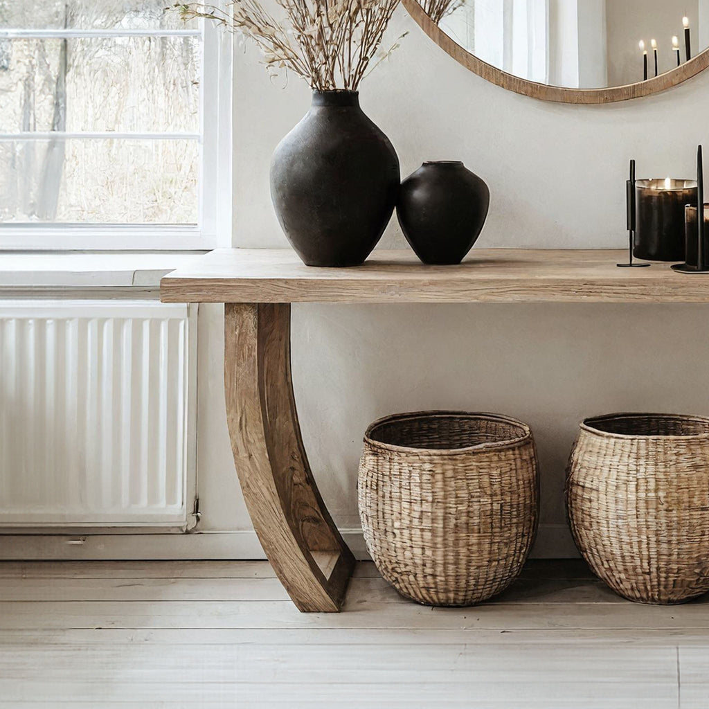 Handcrafted Natural Wood Entryway Console Table, Clean Lines - view 3