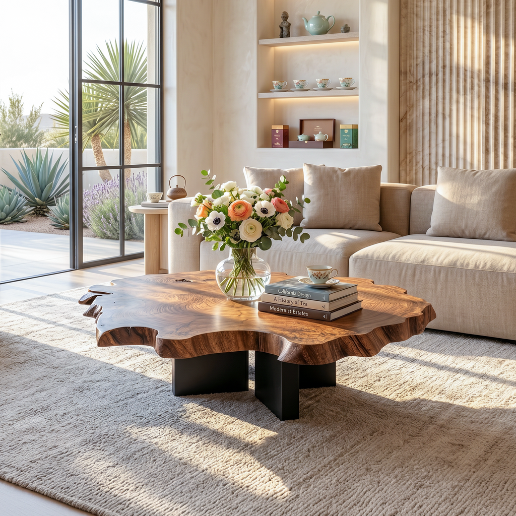 Farmhouse Solid Wood Low Coffee Table with Classic Lines