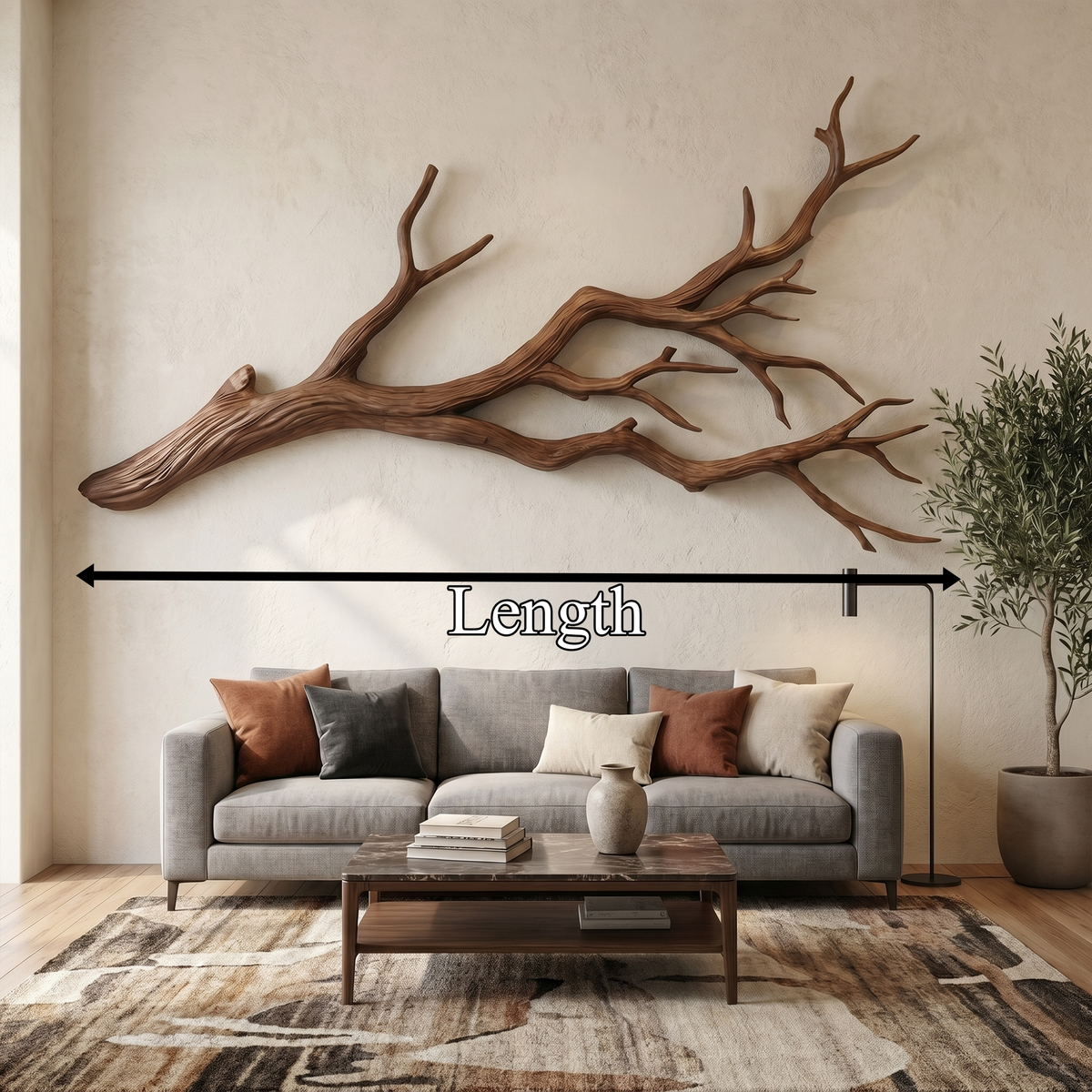 Natural Tree Root Wall Sculpture with Flowing Organic Form - view 8