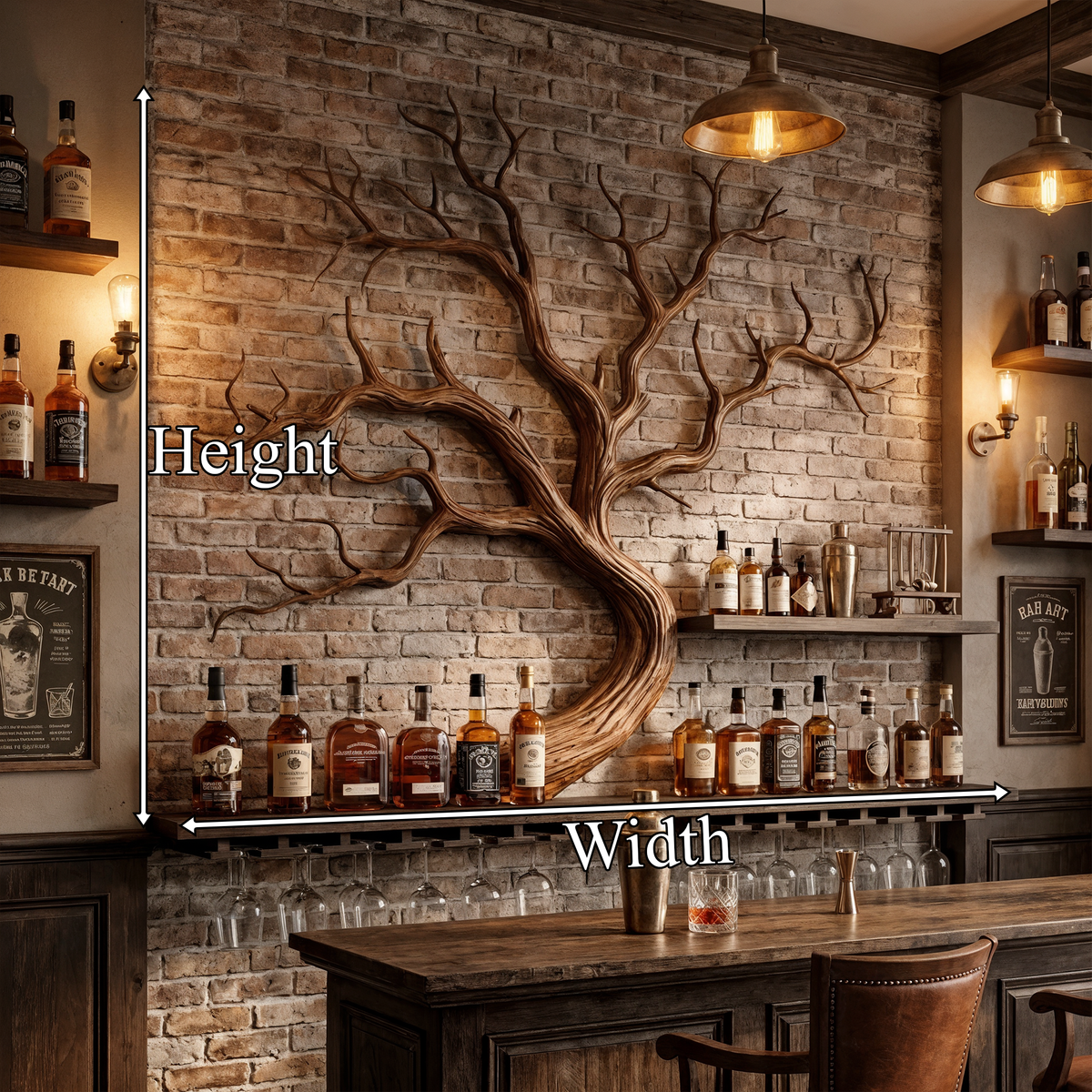 Monkey Pod Wood Tree Branch Wine Rack and Wall Shelf - view 8