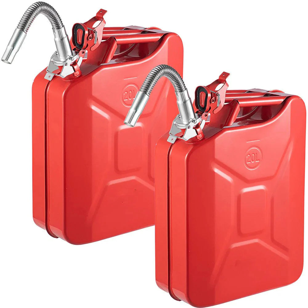 VEVOR Steel Jerry Fuel Can 5.3 Gallon/20 L, 2 Count, Red - 2X20LRED ...
