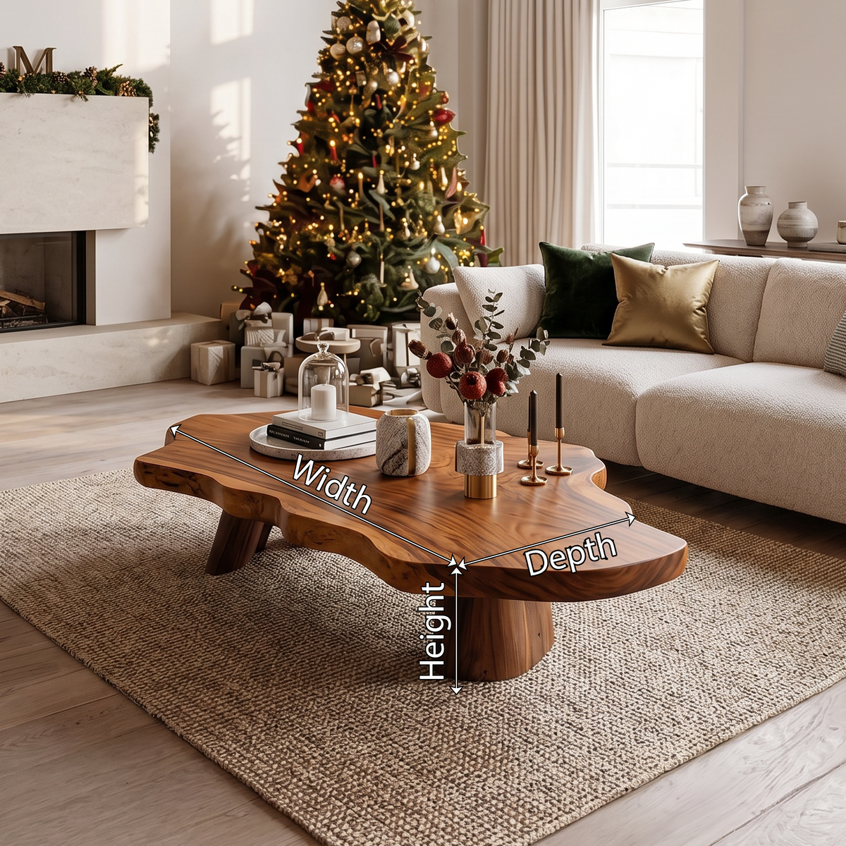 Live Edge Driftwood Coffee Table with Mid-Century Rustic Style - view 8