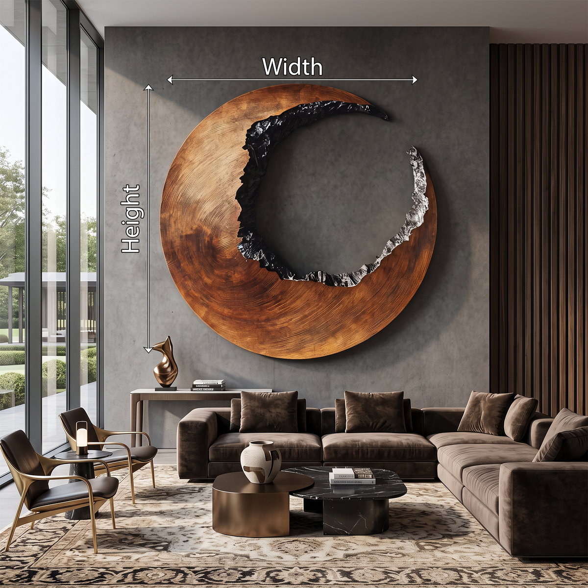 Mid-Century 3D Hardwood Wall Sculpture with Flowing Curves - view 6