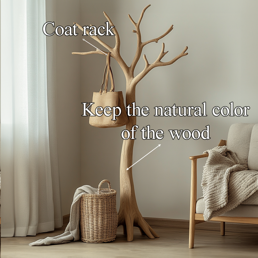 Driftwood Branch Wall-Mounted Coat Rack in Solid Wood - view 4