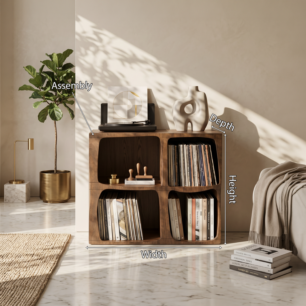 Mid-Century Live Edge Solid Wood Record Player Stand - view 8