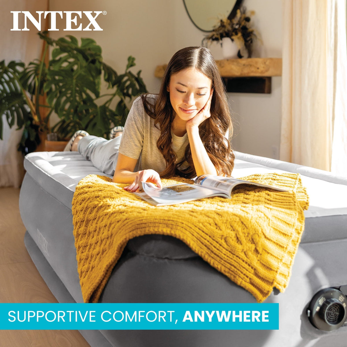 Intex - Dura-Beam Plus Series Elevated Airbed With IP, Twin