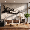 Abstract Tree Root Solid Wood Wall Sculpture, 3D Wall Art in Black finish