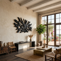 Oversized Root-Form Solid Wood Wall Art for Living Room in Black finish