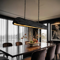 Rustic Solid Wood Log Beam Pendant Light for Kitchen Island in Black finish