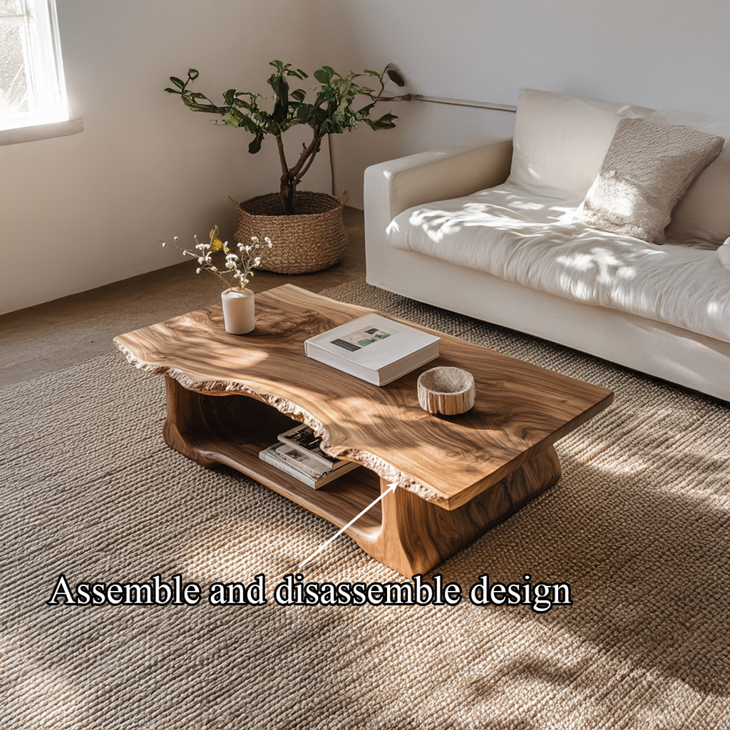 Monkey Pod Live Edge Coffee Table with Rustic Finish - view 6