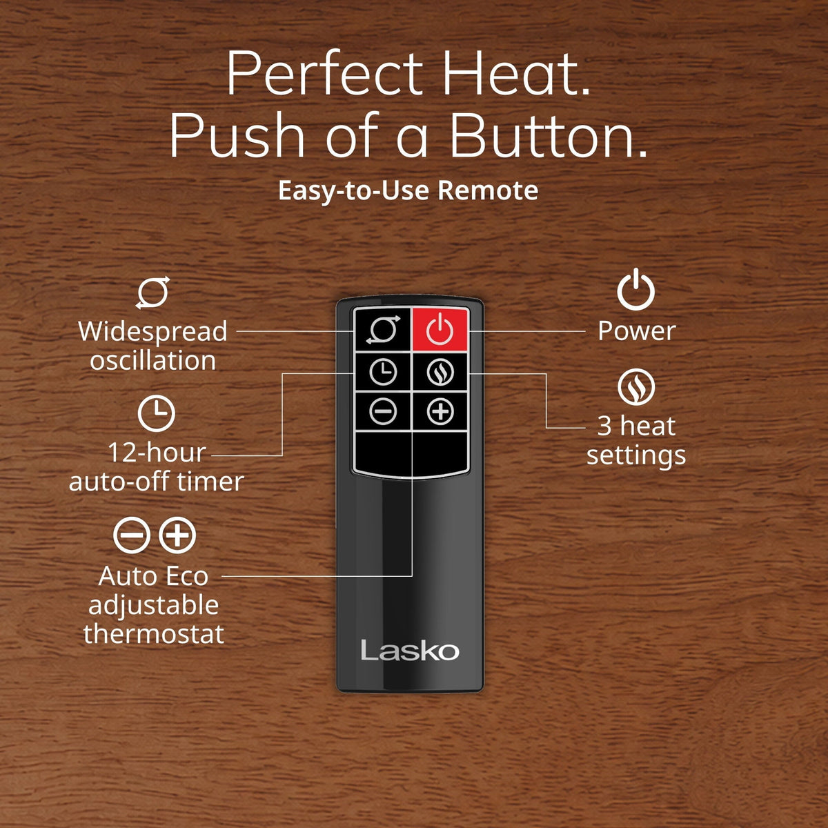 Lasko CT22850 Black 1500W 3 Speed, Oscillating, Remote, Timer Ceramic Tower Space Heater