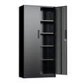 Black Metal Storage Cabinet, 72" Locking Steel Cabinets with 2 Door and 4 Adjustable Shelves, Tall Metal Cabinet for Home Office, Garage, Warehouse