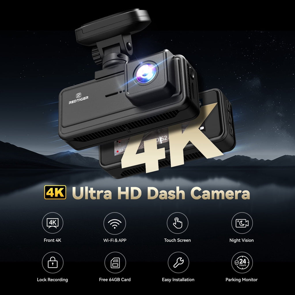 REDTIGER A8 Dash Cam Front and Rear, 4K Car Dash Camera with AI Driver ...