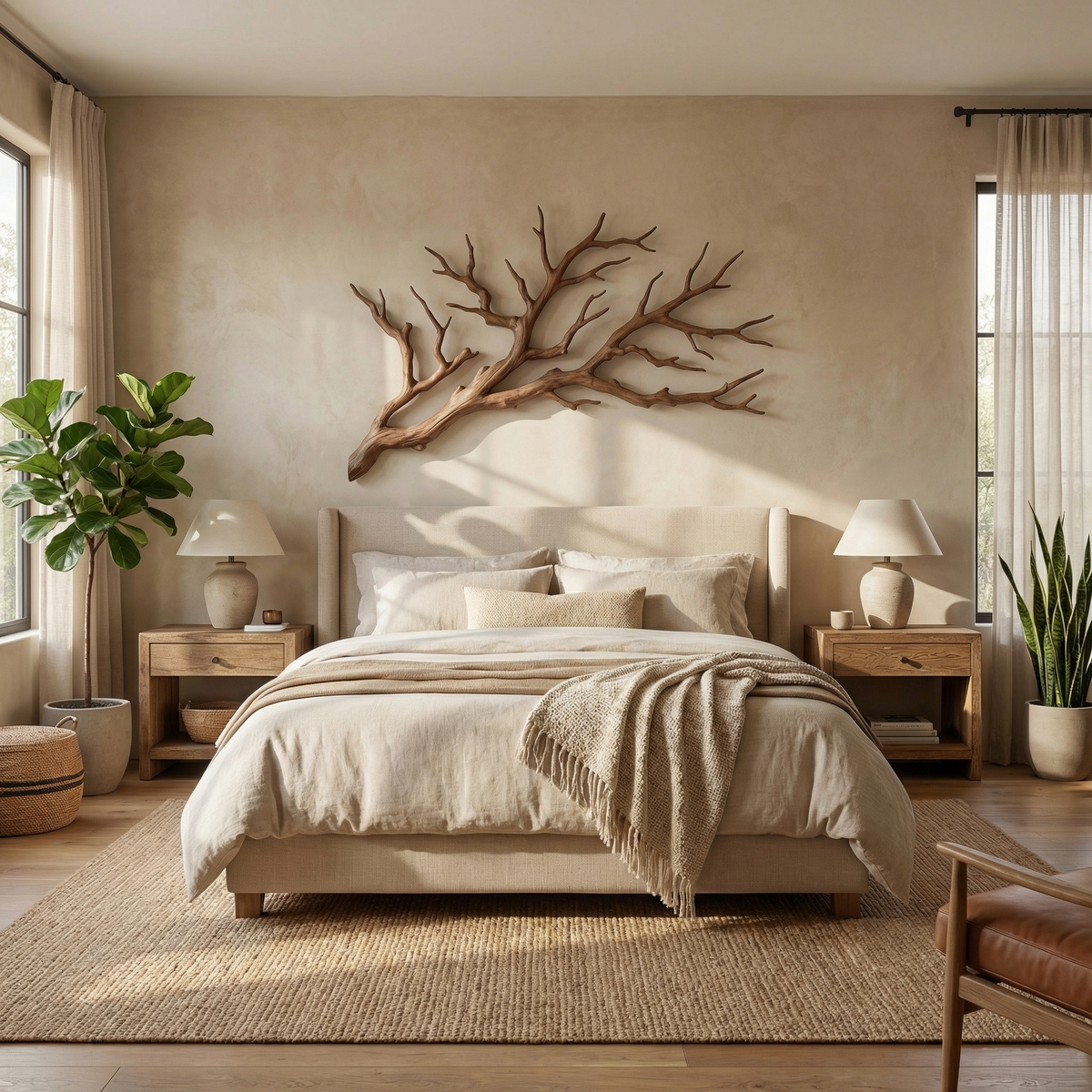 Rustic Natural Tree Root Wall Art for Bedroom Headboard Wall - view 2