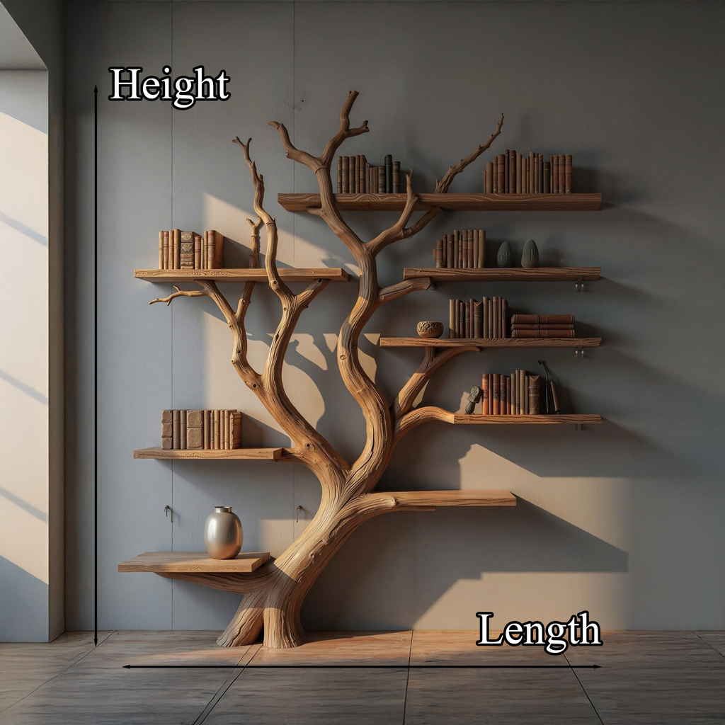 Real Tree Branch Wall Shelf with Floating Boards - view 3