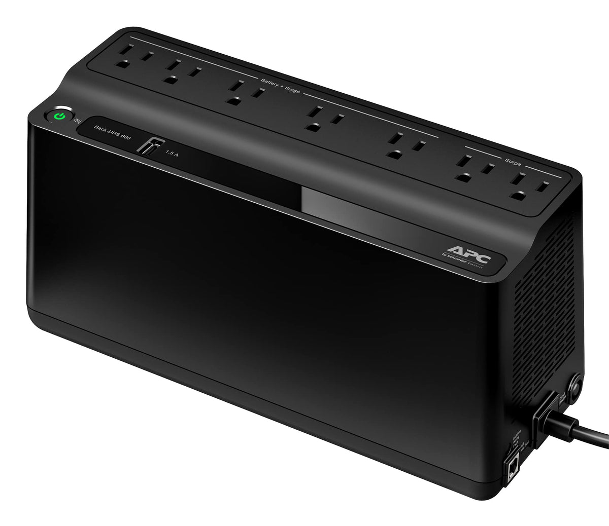 APC BE600M1 UPS Battery Backup & Surge Protector for Computer, Router, NAS