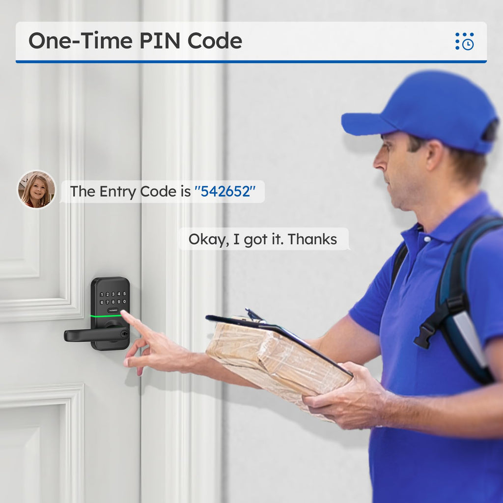 Smart Door Handle Lock with Keypad: Kucacci Keyless Entry Digital Knob for Front Door - Electronic Smart Lock with Keypad - Exterior Code Door Knob