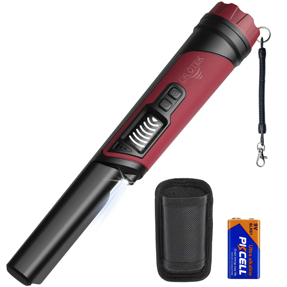 Metal Detector Pinpointer, IP68 Fully Waterproof Underwater Pinpointer Metal Detector with LCD Screen & LED Light 360° Accurate High-Sensitivity