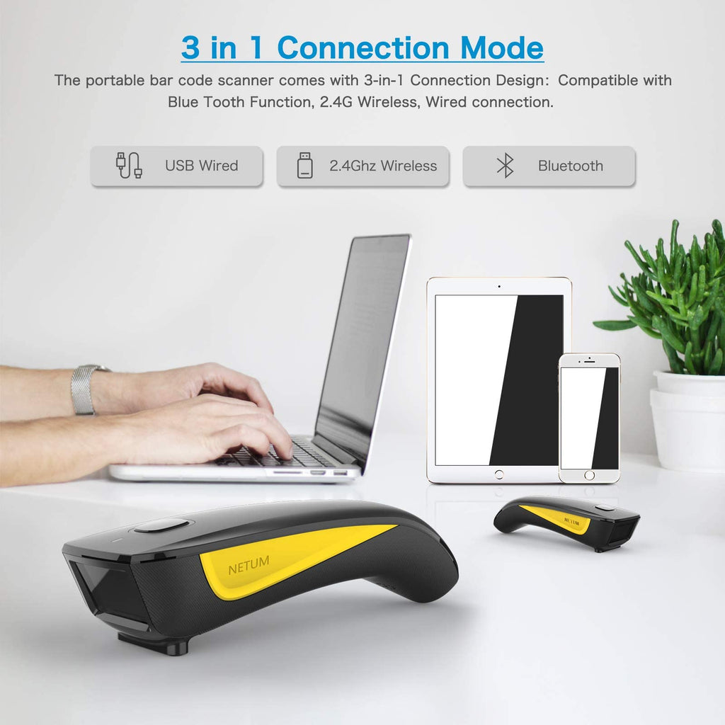 NETUM Mini Barcode Scanner Bluetooth Compatible, Portable Bar Code Reader