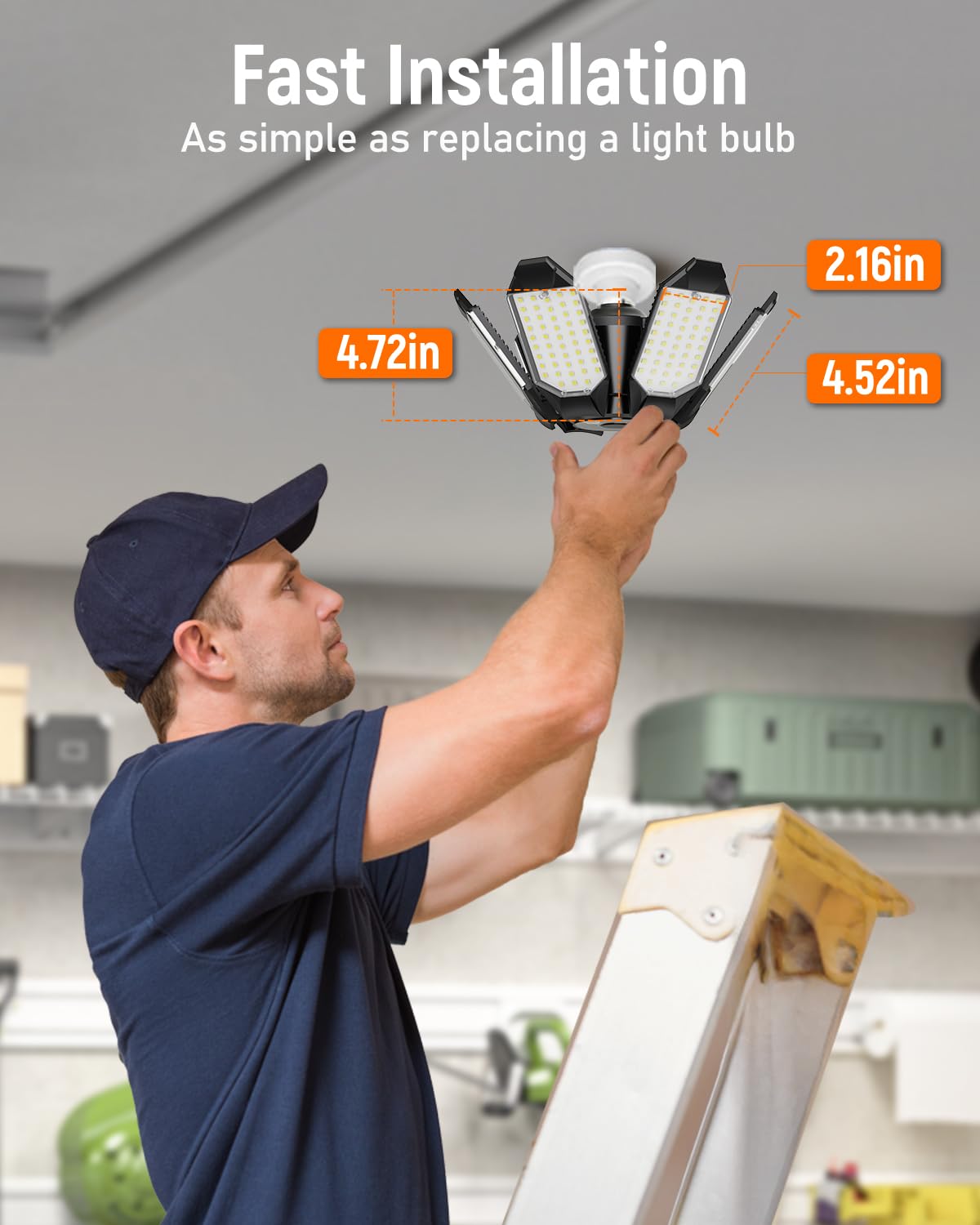 LED Garage Light 2 Pack, LED Garage Ceiling Lights 20000LM 6500K