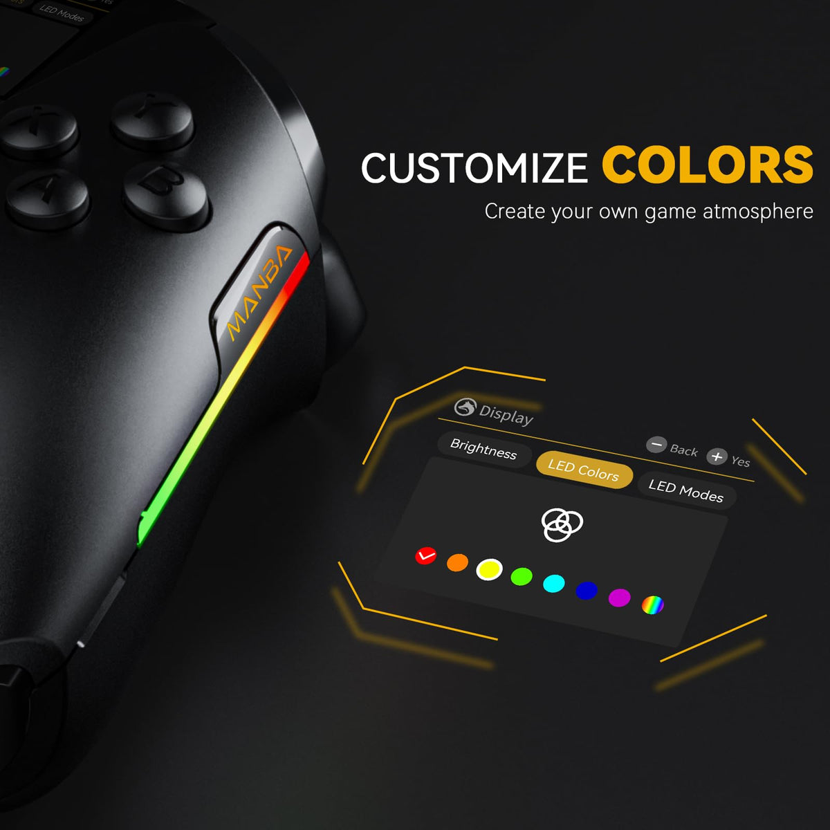 ManbaOne Interactive Screen Wireless Gaming Controller (Black)