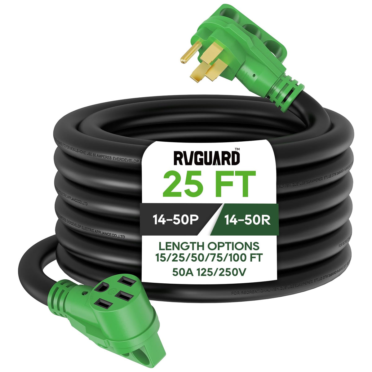RVGUARD 50 Amp 25 Foot RV/EV Extension Cord