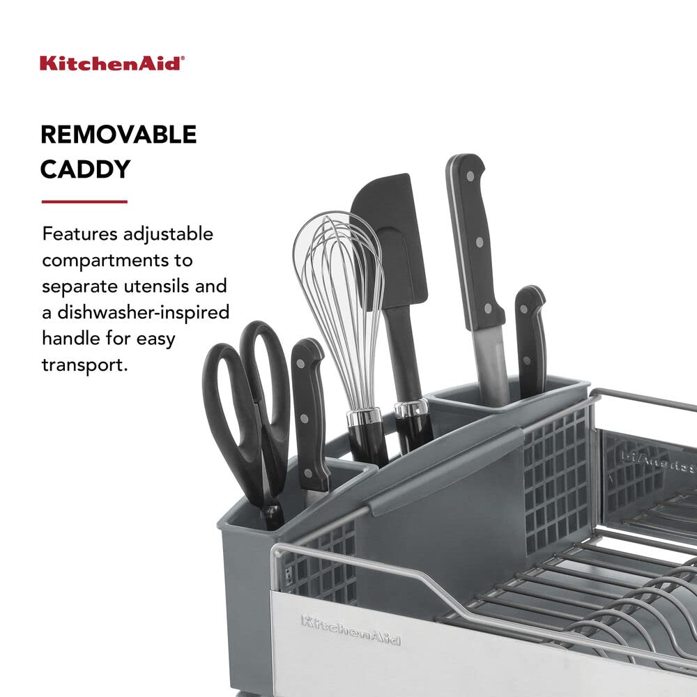 KitchenAid Large Capacity Full Size Rust Resistant Dish Rack with Angl ...