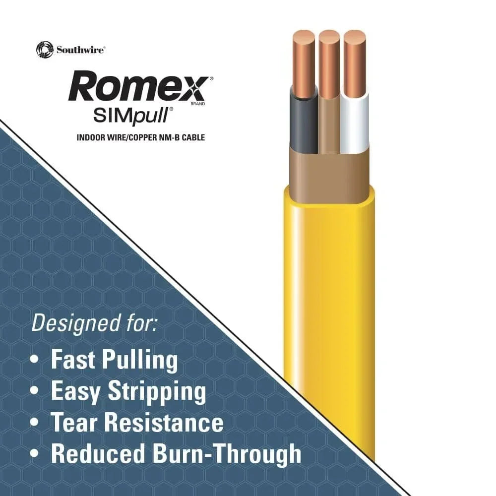 250 ft 12/2 Solid Romex SIMpull CU NM-B W/G Wire – Sabatini Shoes