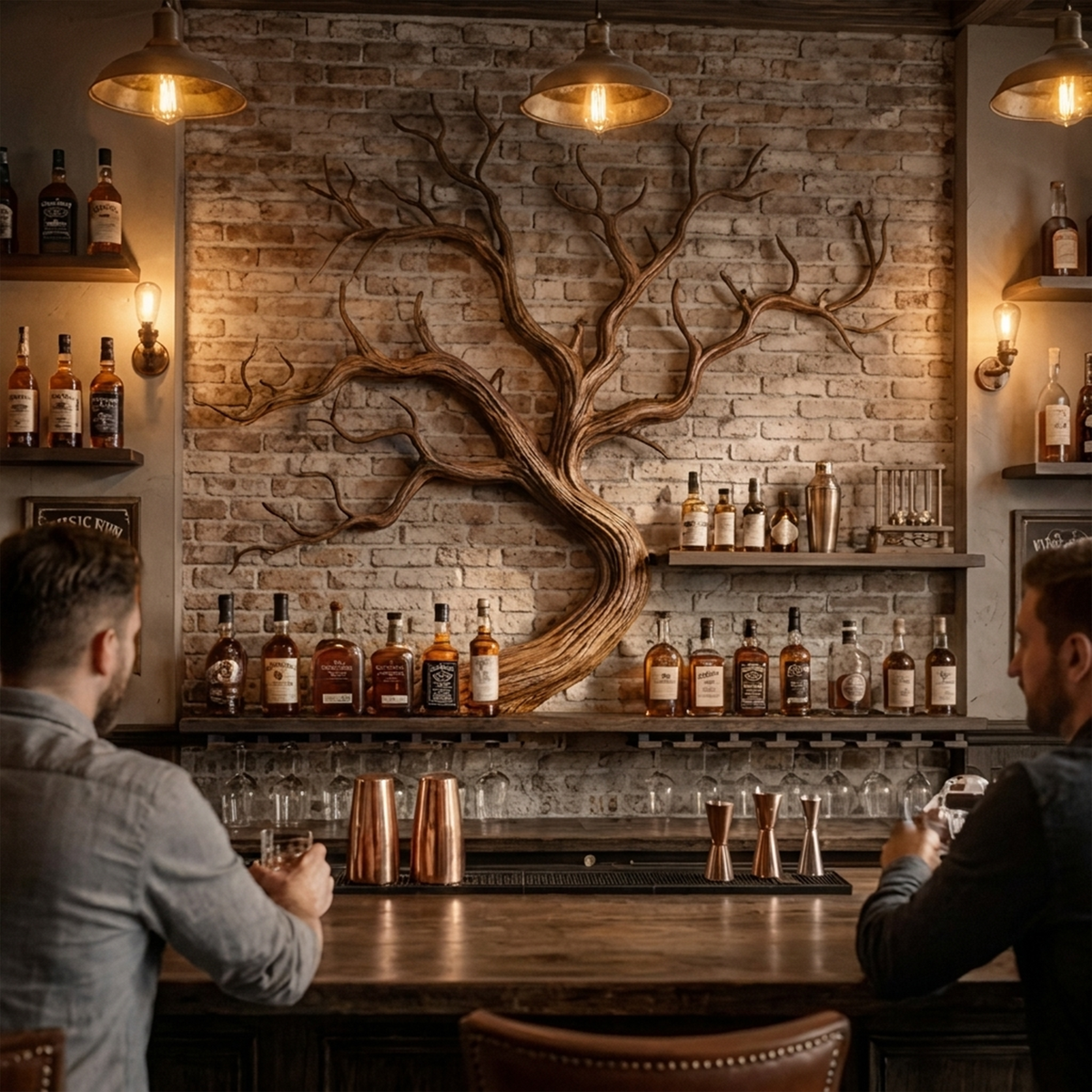Monkey Pod Wood Tree Branch Wine Rack and Wall Shelf - view 2