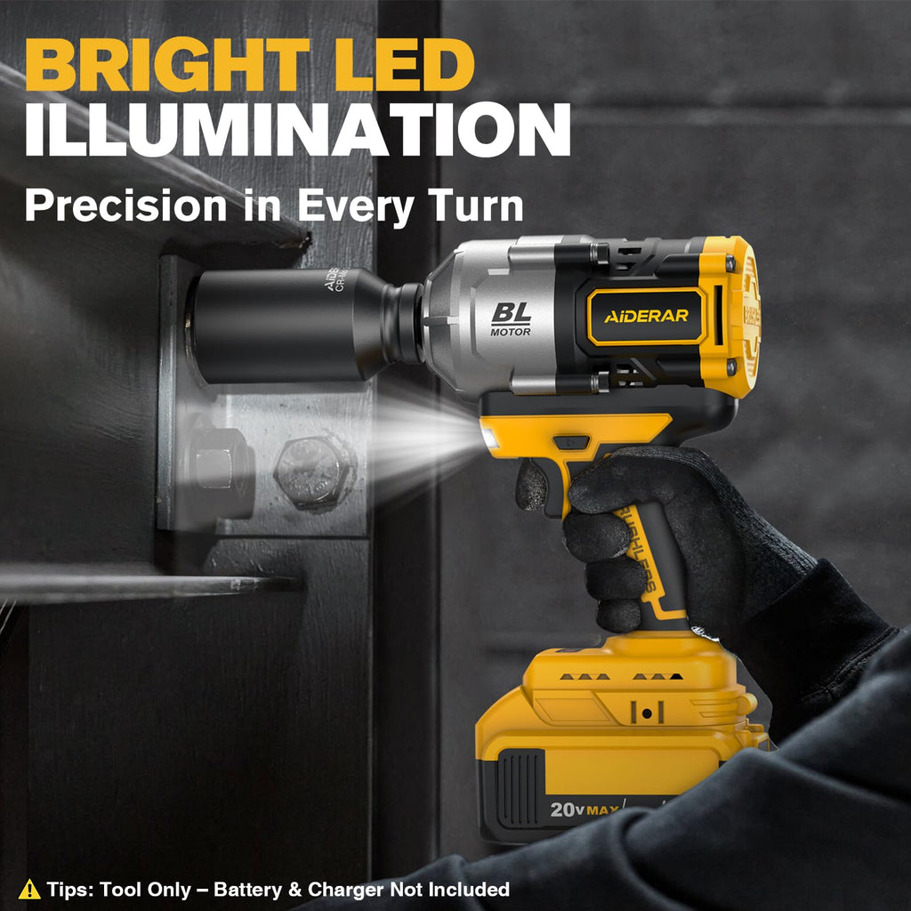 20V Cordless Impact Wrench for DeWalt Battery 1500Nm (1106 Ft-Lbs)