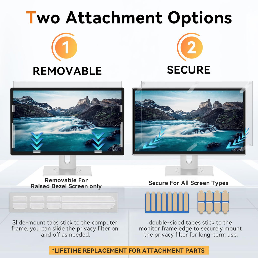 [2 Pack] 24 Inch Computer Privacy Screen Filter for 16:9 Widescreen Monitor