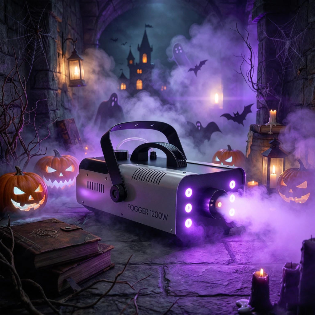 1200W Fog Machine, Halloween Smoke Machine with 14 Color Lights Effect