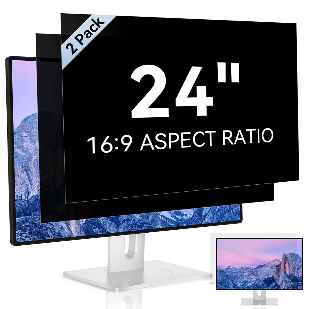 [2 Pack] 24 Inch Computer Privacy Screen Filter for 16:9 Widescreen Monitor