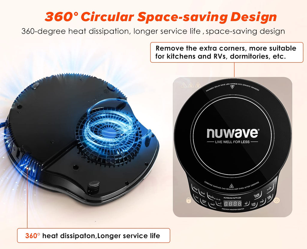 Nuwave Flex Precision Induction Cooktop, 6.5” Heating Coil, Black