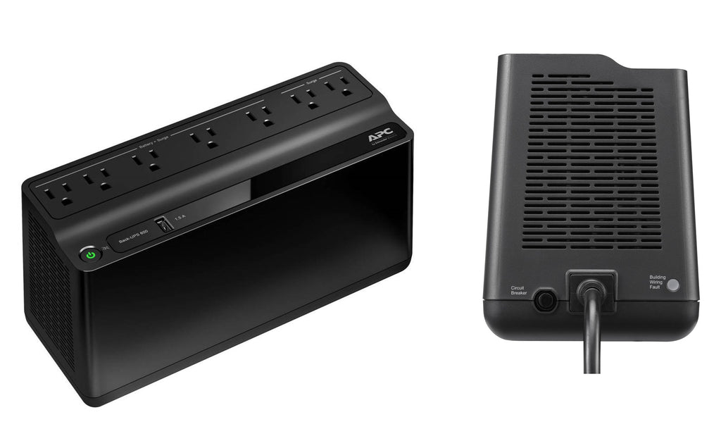APC BE600M1 UPS Battery Backup & Surge Protector for Computer, Router, NAS