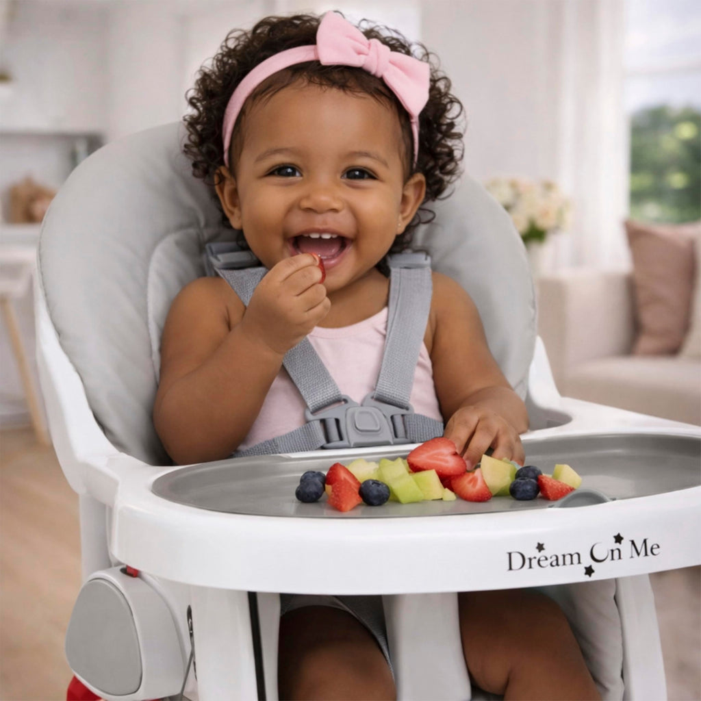 Dream On Me TableTalk 2-in-1 Convertible High Chair, 5-Point Harness, Gray