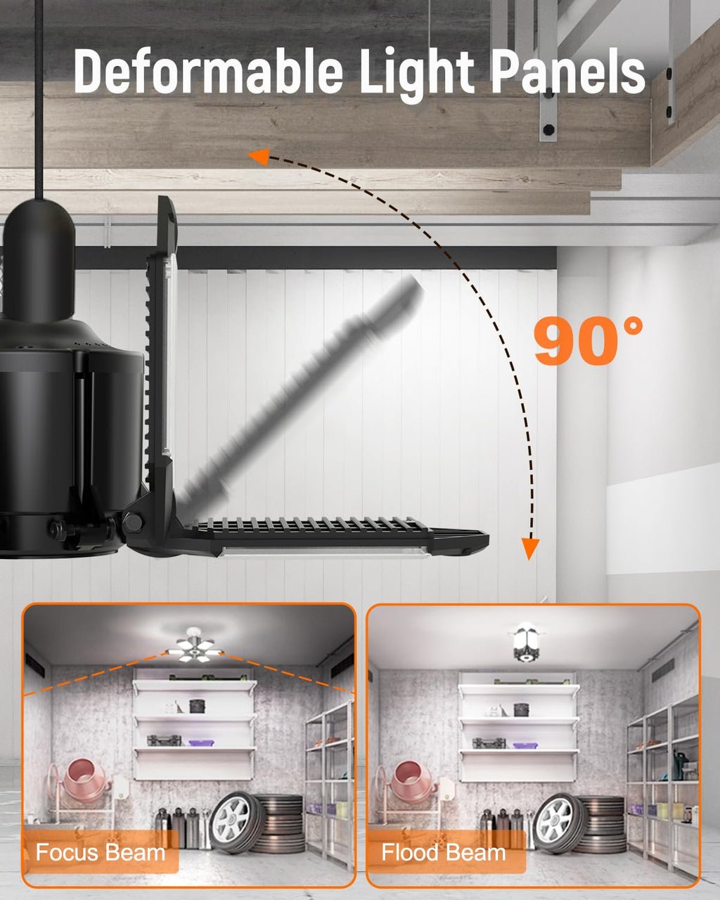 LED Garage Light 2 Pack, LED Garage Ceiling Lights 20000LM 6500K