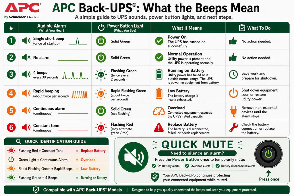 APC BE600M1 UPS Battery Backup & Surge Protector for Computer, Router, NAS
