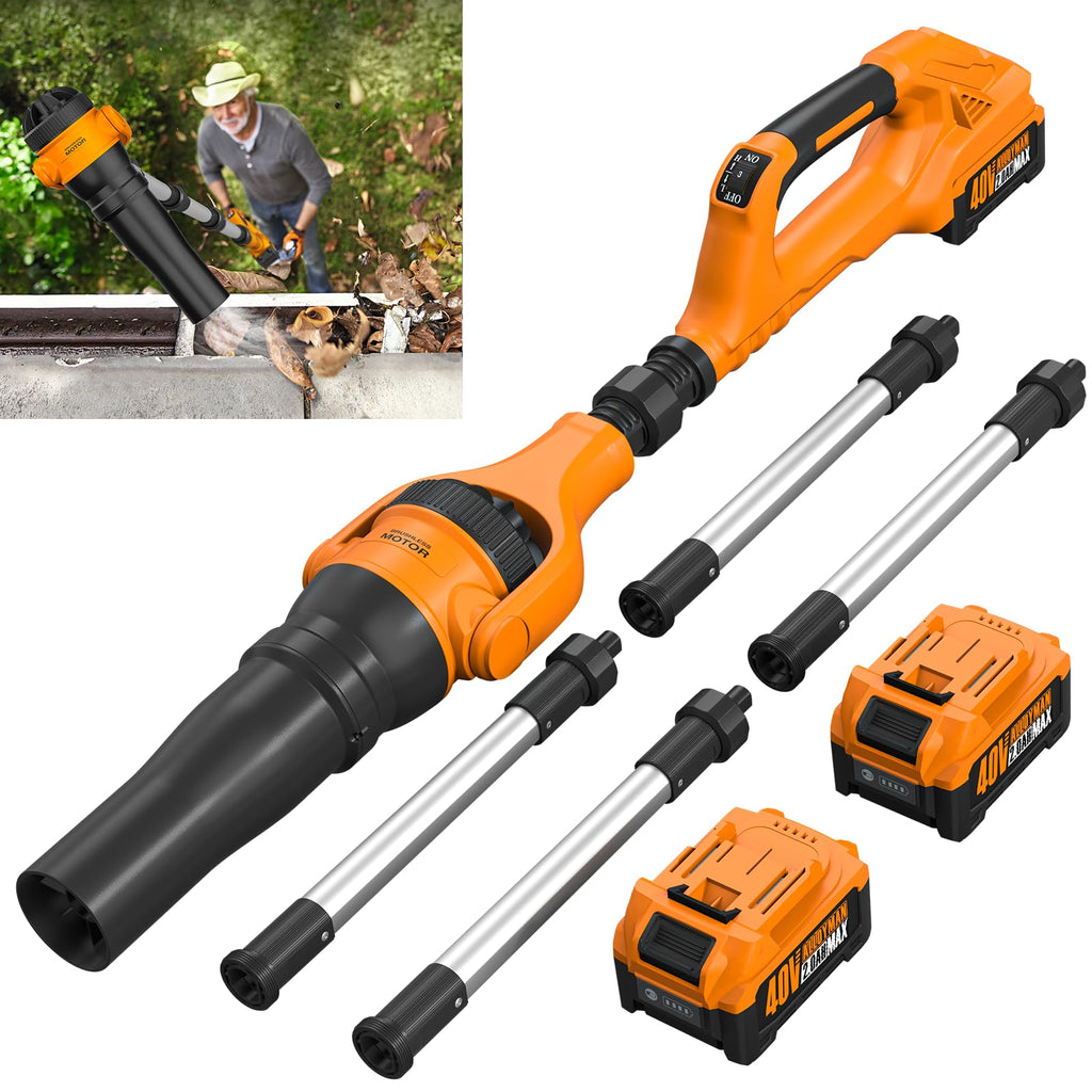 Alloyman Roof Gutter Cleaning from The Ground,40V Cordless Leaf Blower ...