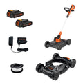 BLACK+DECKER Weed Eater, Lawn Edger and Cordless Lawn Mower 3 in 1 Combo, Includes (2) Batteries, Charger, 12 Inch Battery Powered String Trimmer and