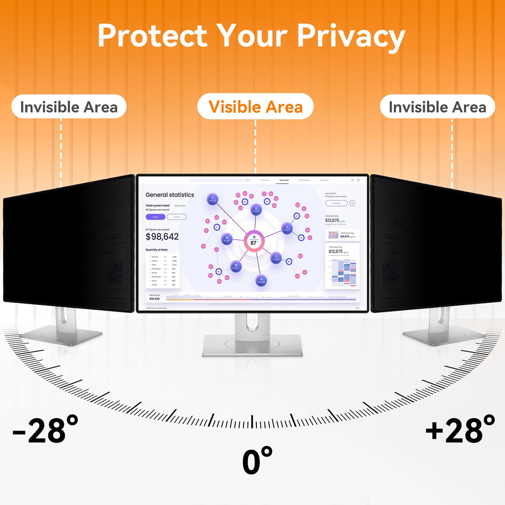 [2 Pack] 24 Inch Computer Privacy Screen Filter for 16:9 Widescreen Monitor