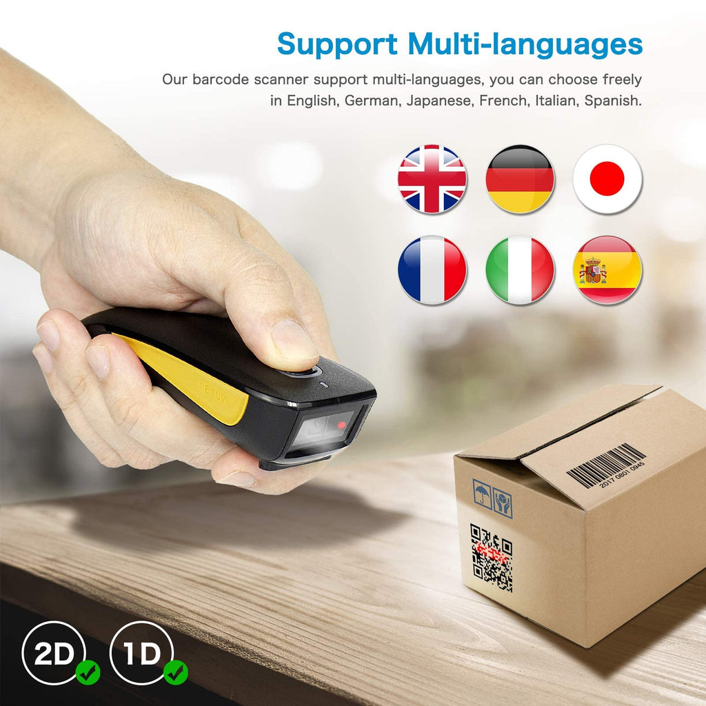 NETUM Mini Barcode Scanner Bluetooth Compatible, Portable Bar Code Reader