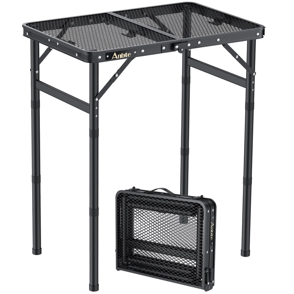 2 ft Folding Grill Table, Aluminum Camping Table 3 Heights Max 27.5"