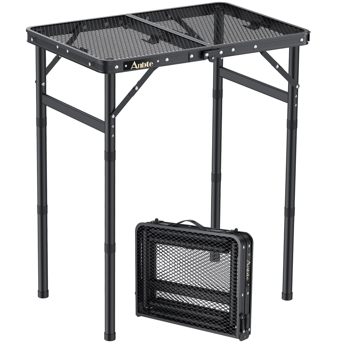 2 ft Folding Grill Table, Aluminum Camping Table 3 Heights Max 27.5"