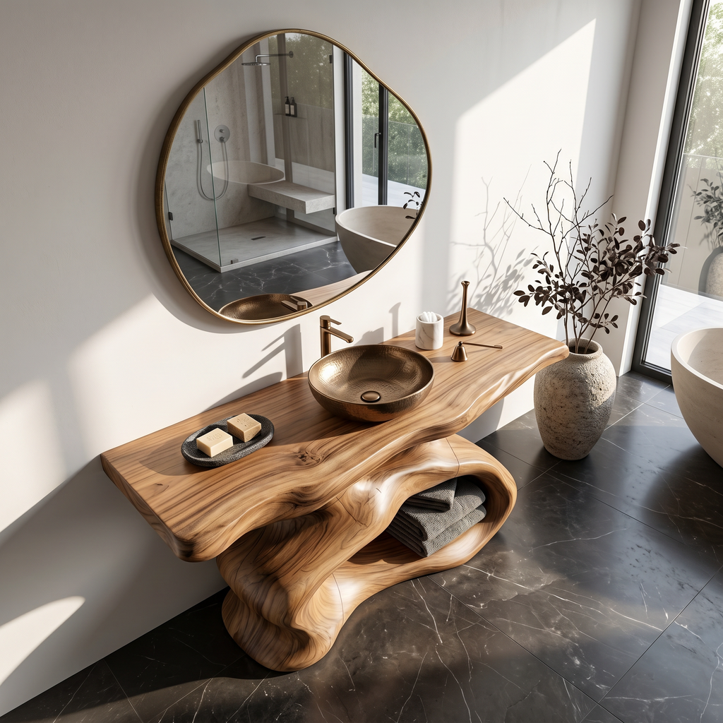 Farmhouse Solid Wood Bathroom Vanity with Weathered Finish - view 2