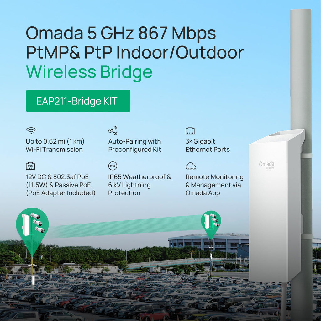 Omada EAP211-Bridge KIT, Point to Point Wireless Bridge